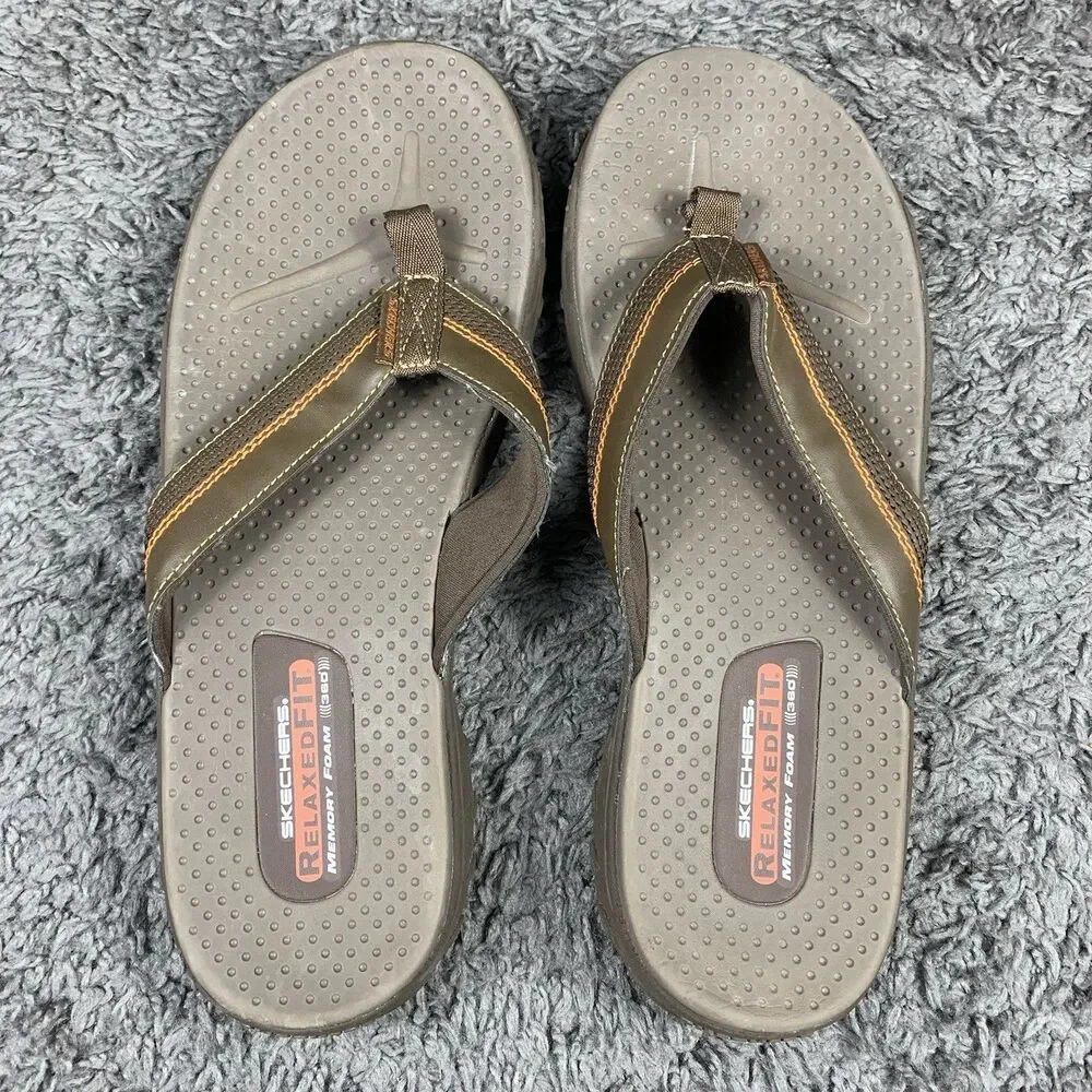 Men’s Skechers Cobano Brown Relaxed Fit Sandals Size 13